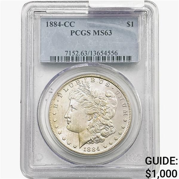 1884-CC Morgan Silver Dollar PCGS MS63