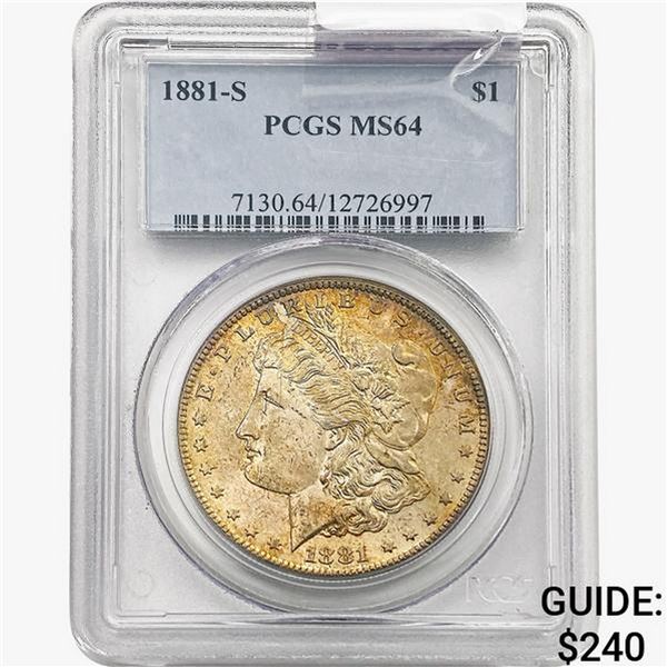 1881-S Morgan Silver Dollar PCGS MS64