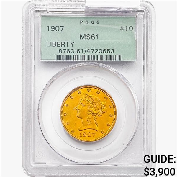 1907 $10 Gold Eagle PCGS MS61