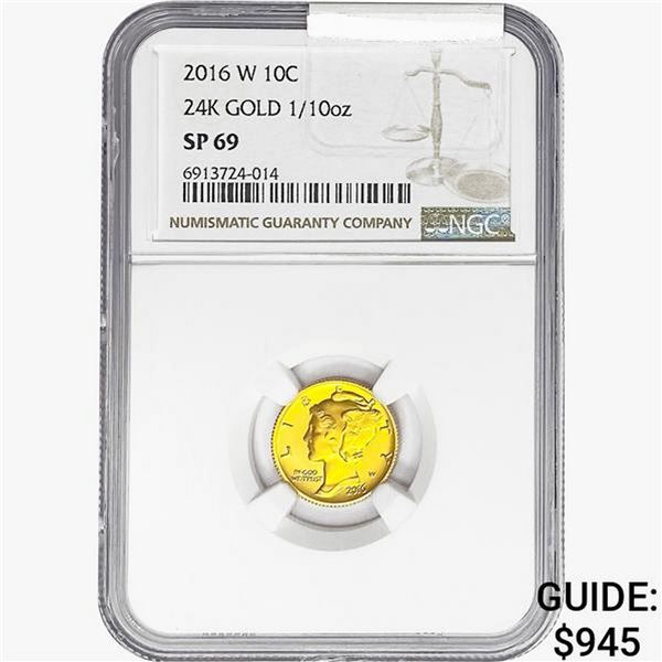 2016-W 1/10oz Gold 10C NGC SP69