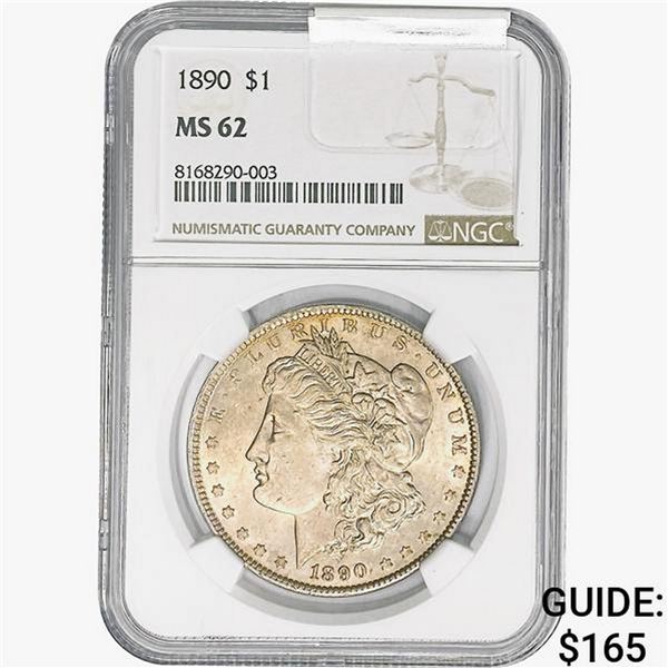 1890 Morgan Silver Dollar NGC MS62