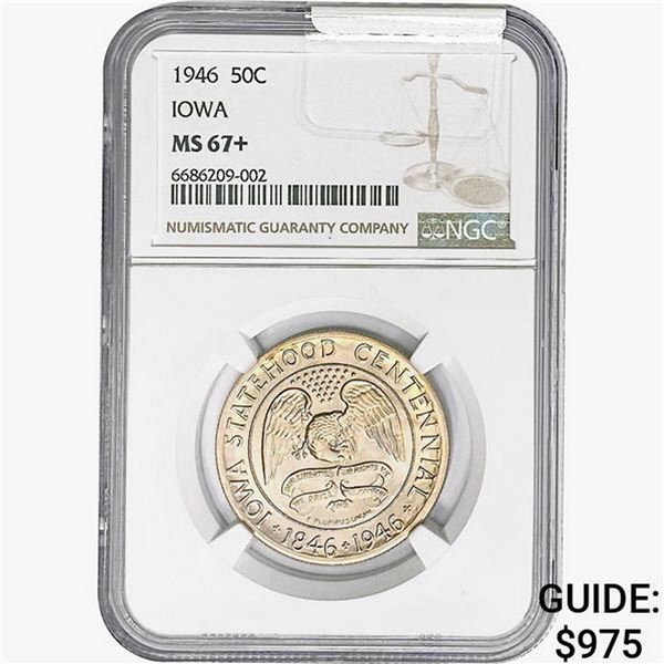 1946 Iowa Half Dollar NGC MS67+