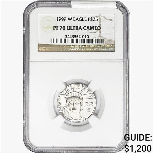 1999-W 1/4oz Platinum $25 Eagle NGC PF70 UC
