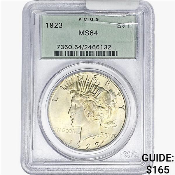 1923 Silver Peace Dollar PCGS MS64