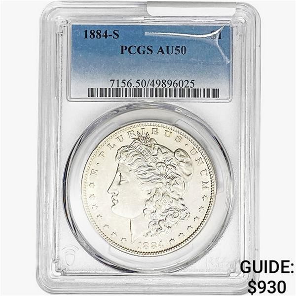 1884-S Morgan Silver Dollar PCGS AU50