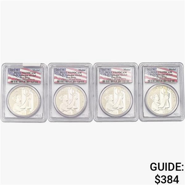 [4]2011-W 1oz Silver 9-11 Natl. Medal PCGS PR69 DCAM