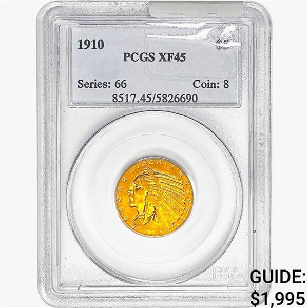 1910 $5 Gold Half Eagle PCGS XF45