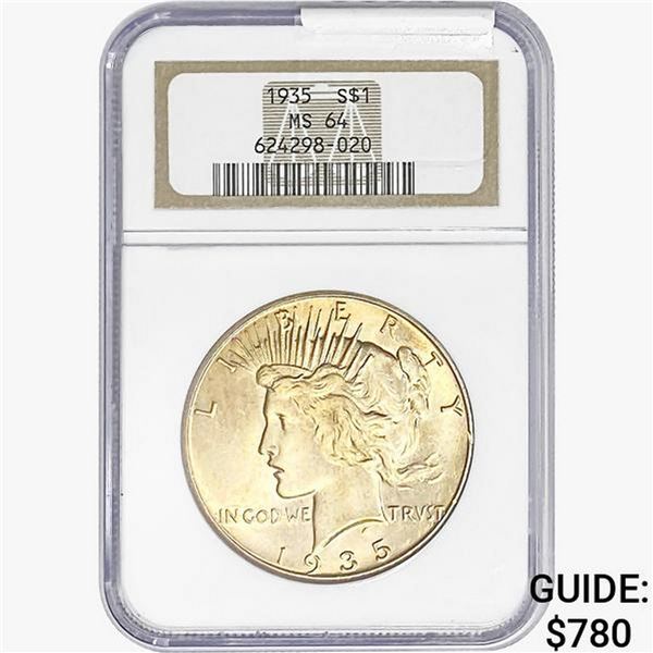 1935 Silver Peace Dollar NGC MS64