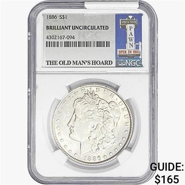 1886 Morgan Silver Dollar NGC BU
