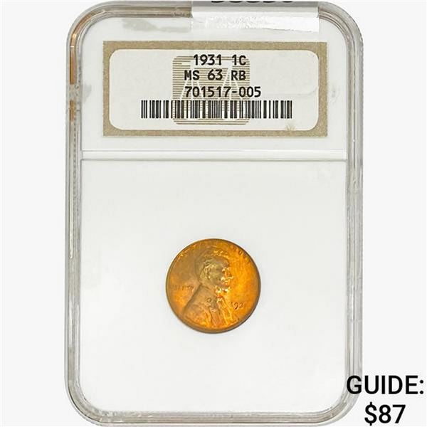 1931 Wheat Cent NGC MS63 RB