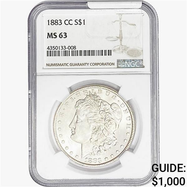 1883-CC Morgan Silver Dollar NGC MS63