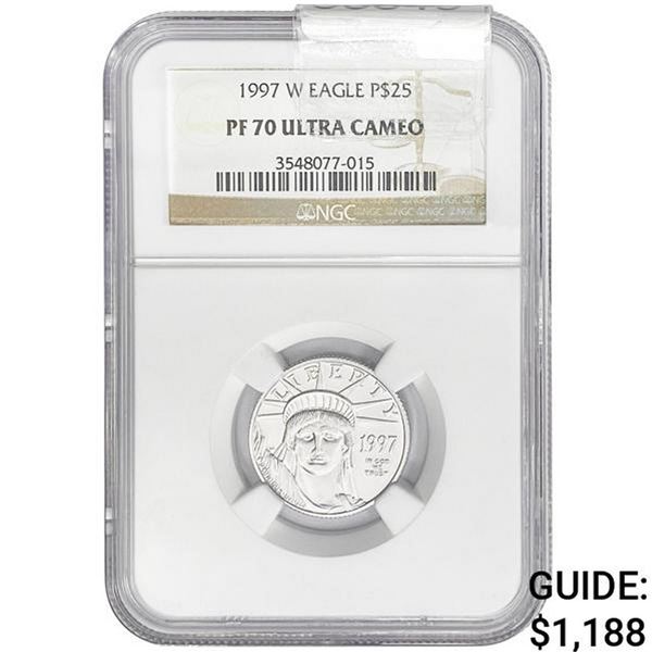 1997-W 1/4oz Platinum $25 Eagle NGC PF70 UC
