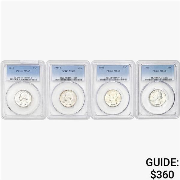 [4]1943-1946 Washington Silver Quarter PCGS MS65-66