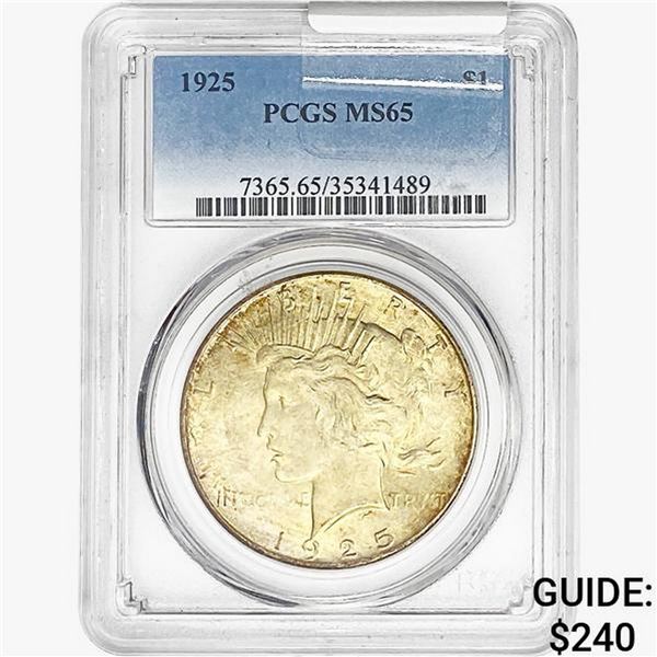 1925 Silver Peace Dollar PCGS MS65