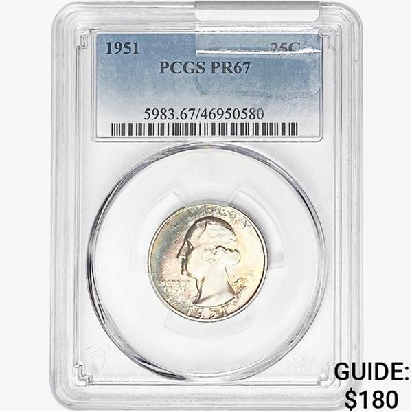 1951 Washington Silver Quarter PCGS PR67