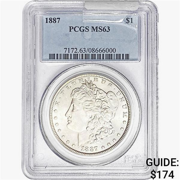 1887 Morgan Silver Dollar PCGS MS63