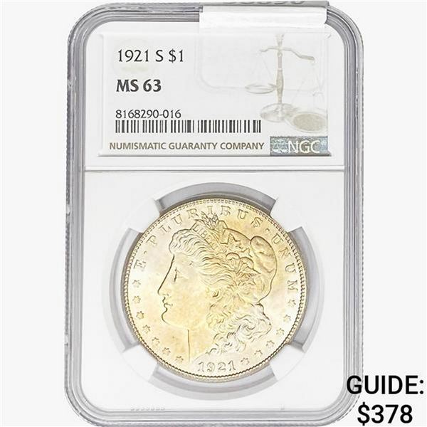 1921-S Morgan Silver Dollar NGC MS63