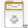 Image 1 : 1918-D Mercury Silver Dime PGA MS64+