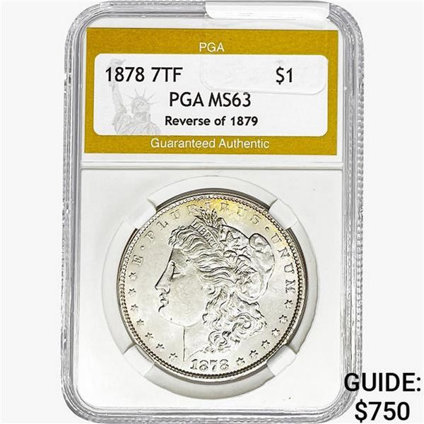 1878 REV79 Morgan Silver Dollar PGA MS63