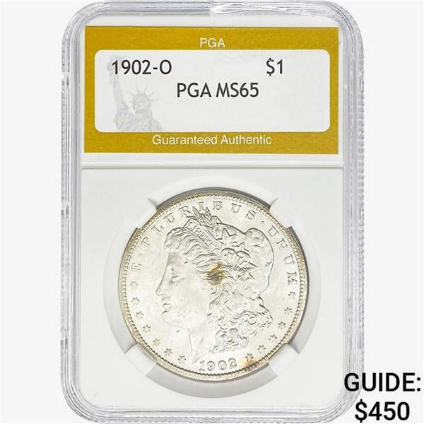 1902-O Morgan Silver Dollar PGA MS65