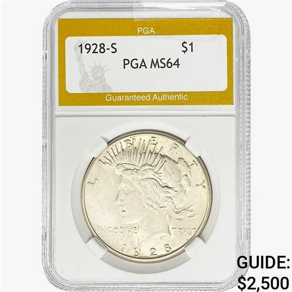 1928-S Silver Peace Dollar PGA MS64