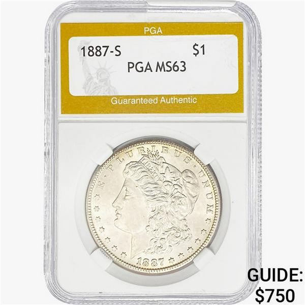 1887-S Morgan Silver Dollar PGA MS63