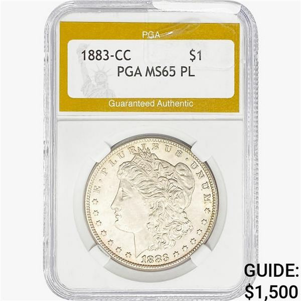 1883-CC Morgan Silver Dollar PGA MS65 PL