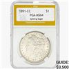 Image 1 : 1891-CC Morgan Silver Dollar PGA MS64 Spit Eagle