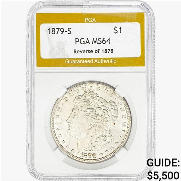 1879-S REV 78 Morgan Silver Dollar PGA MS64