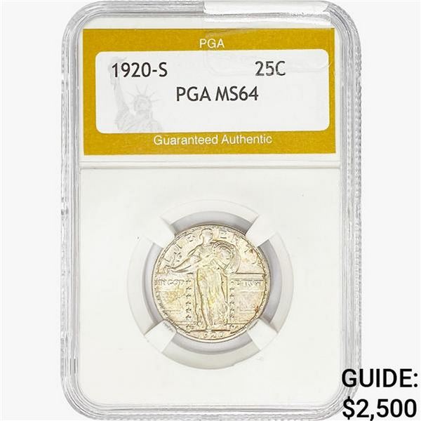 1920-S Standing Liberty Quarter PGA MS64