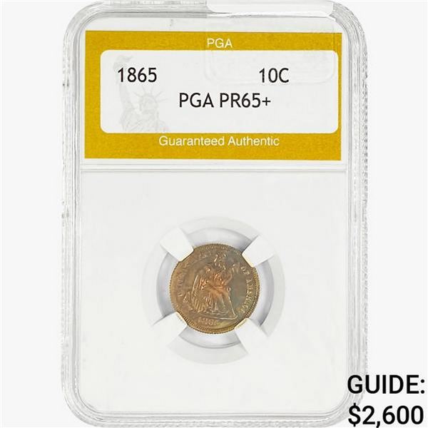 1865 Seated Liberty Dime PGA PR65+