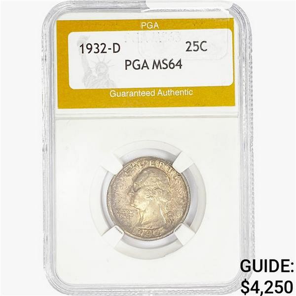 1932-D Washington Silver Quarter PGA MS64