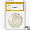 Image 1 : 1921 Silver Peace Dollar PGA MS63