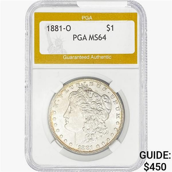 1881-O Morgan Silver Dollar PGA MS64