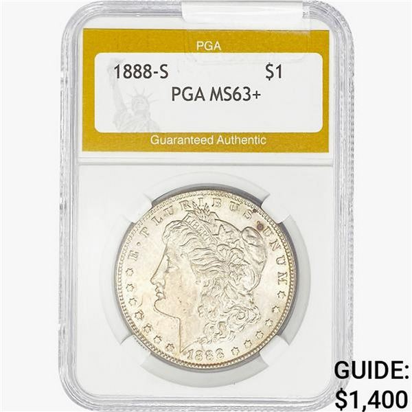 1888-S Morgan Silver Dollar PGA MS63+