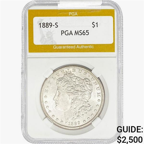 1889-S Morgan Silver Dollar PGA MS65