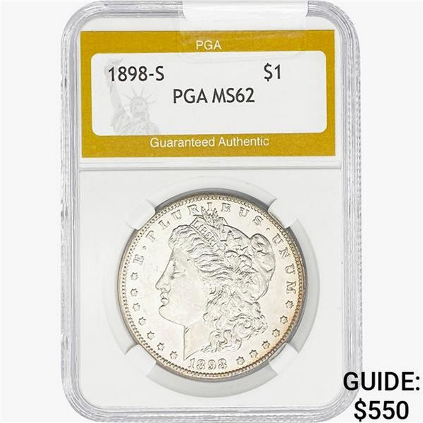 1898-S Morgan Silver Dollar PGA MS62