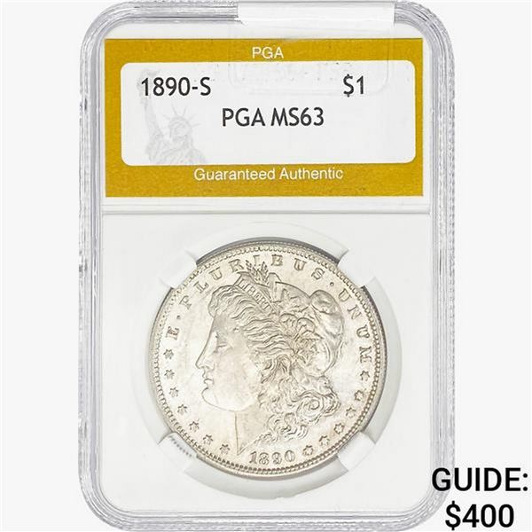 1890-S Morgan Silver Dollar PGA MS63