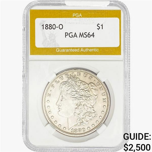 1880-O Morgan Silver Dollar PGA MS64