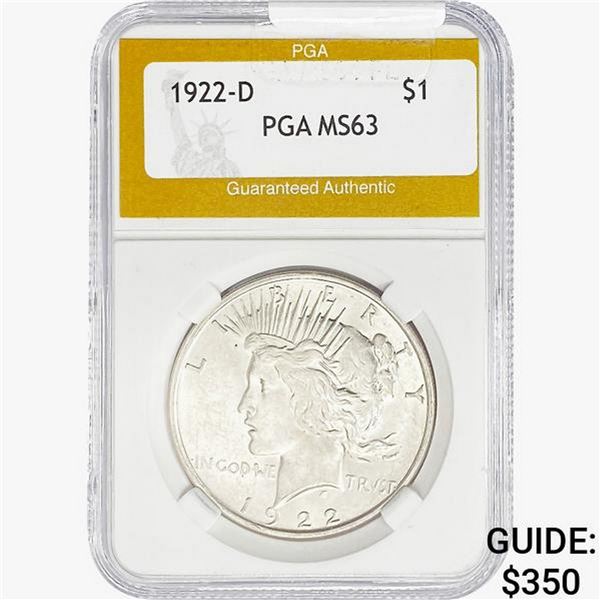 1922-D Silver Peace Dollar PGA MS63