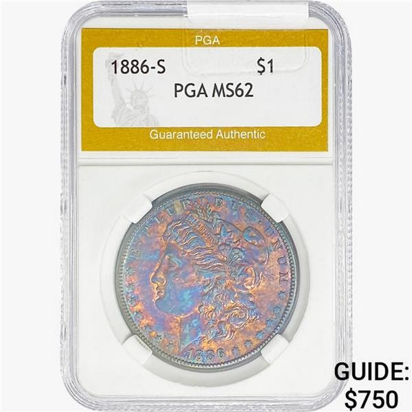 1886-S Morgan Silver Dollar PGA MS62