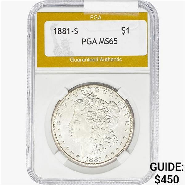 1881-S Morgan Silver Dollar PGA MS65