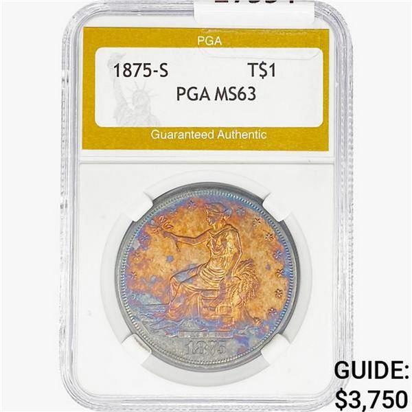 1875-S Silver Trade Dollar PGA MS63