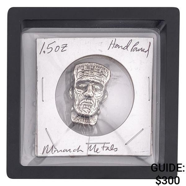 1.5oz Silver Frankenstein Head