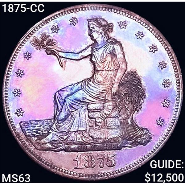 1875-CC Silver Trade Dollar CHOICE BU