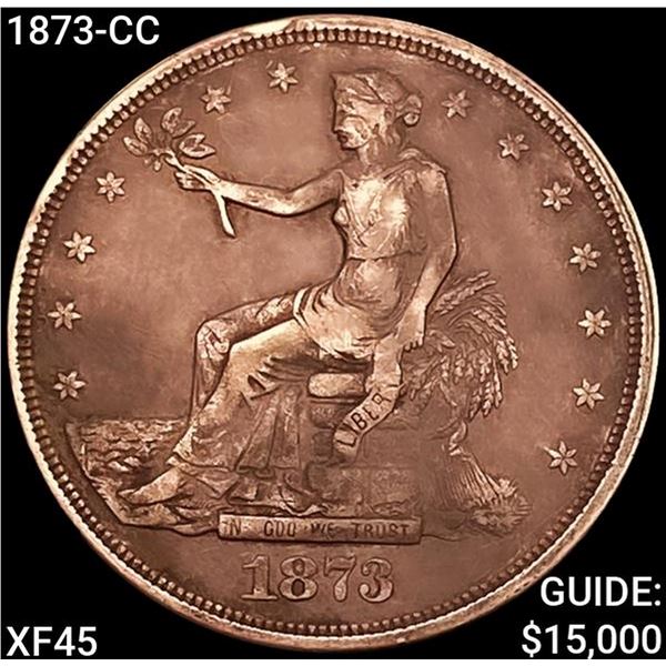 1873-CC Silver Trade Dollar NEARLY UNCIRCULATED