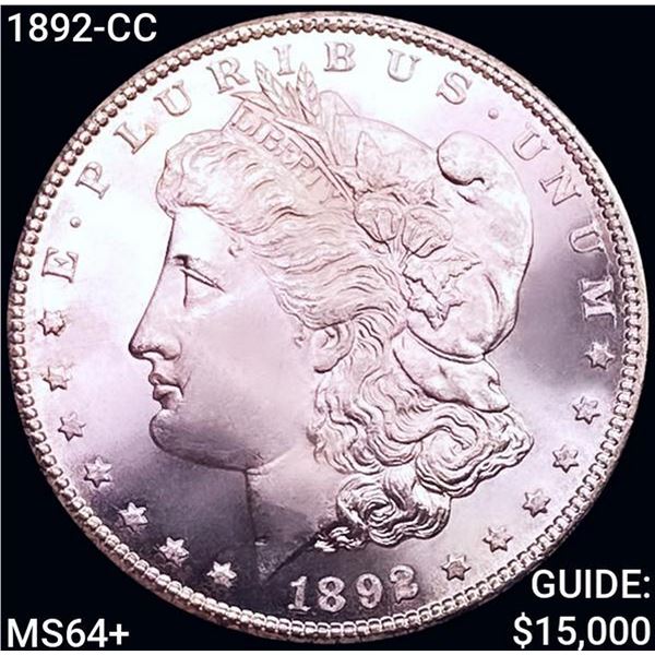 1892-CC Morgan Silver Dollar CHOICE BU+