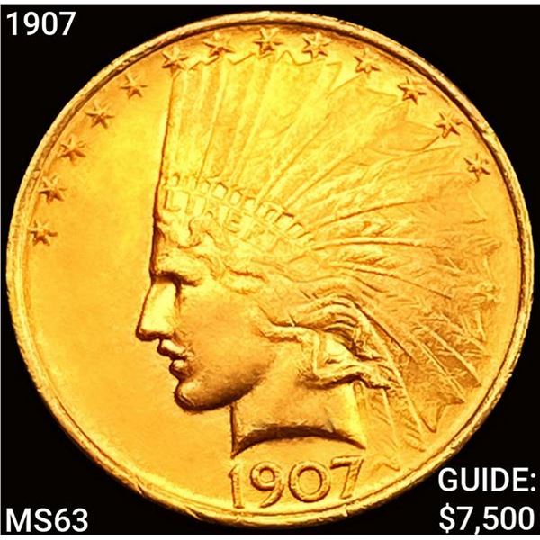 1907 $10 Gold Eagle CHOICE BU