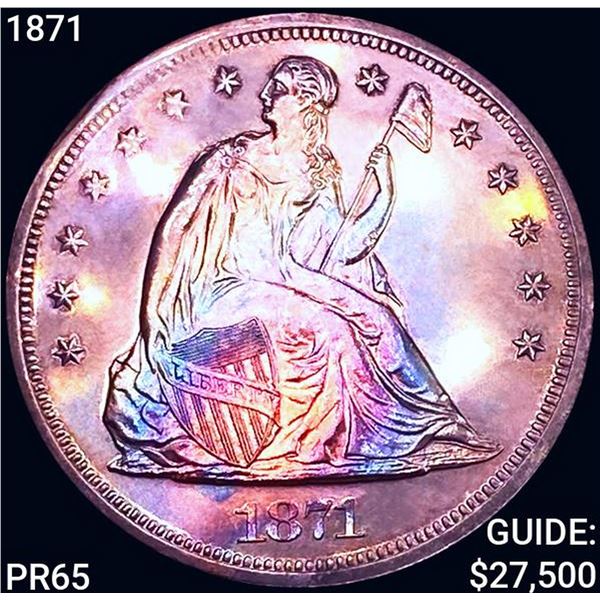 1871 Seated Liberty Dollar GEM PROOF