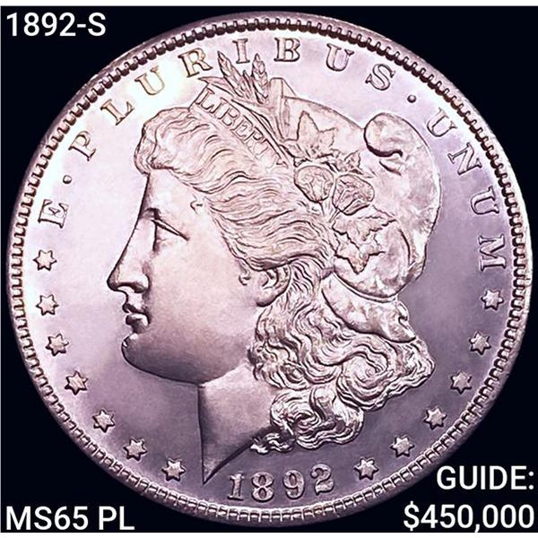 1892-S Morgan Silver Dollar GEM BU PL